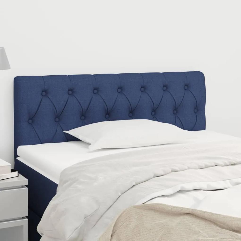 346318 vidaXL Tăblie de pat, albastru, 90x7x78/88 cm, textil