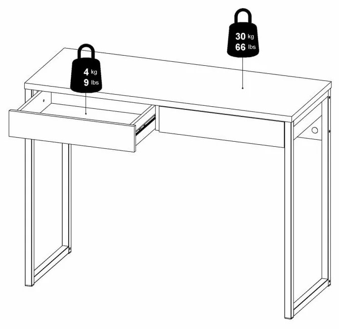 Tvilum Birou cu 2 sertare in decor de nuc, EFREM PLUS