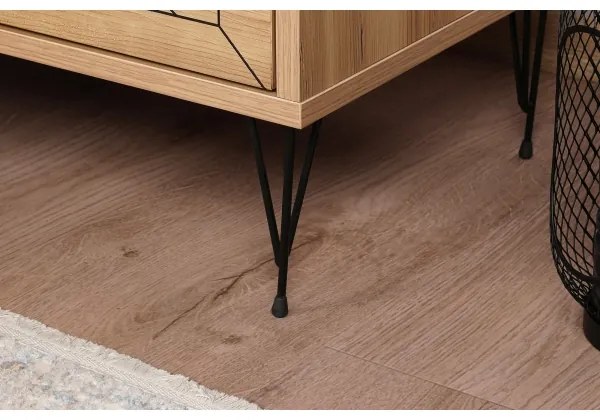 Noptieră LUNA 55x50 cm maro/neagră