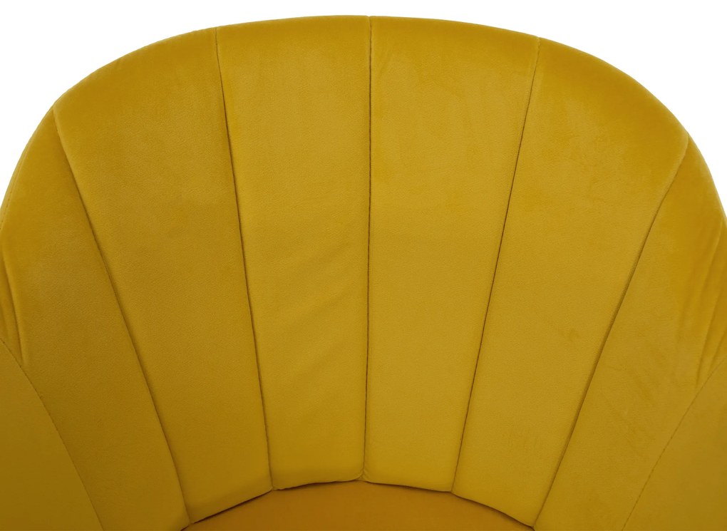 Fotoliu rotativ, textil Velvet, galben/fag, DALIO