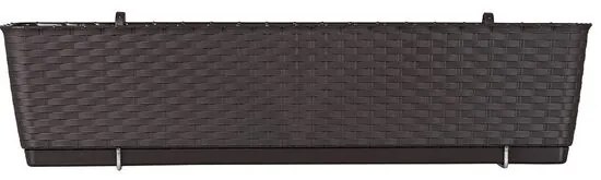 Jardiniera decorativa, Prosperplast, imitatie ratan, suport, maro, 49.2x17.2x17.4 cm