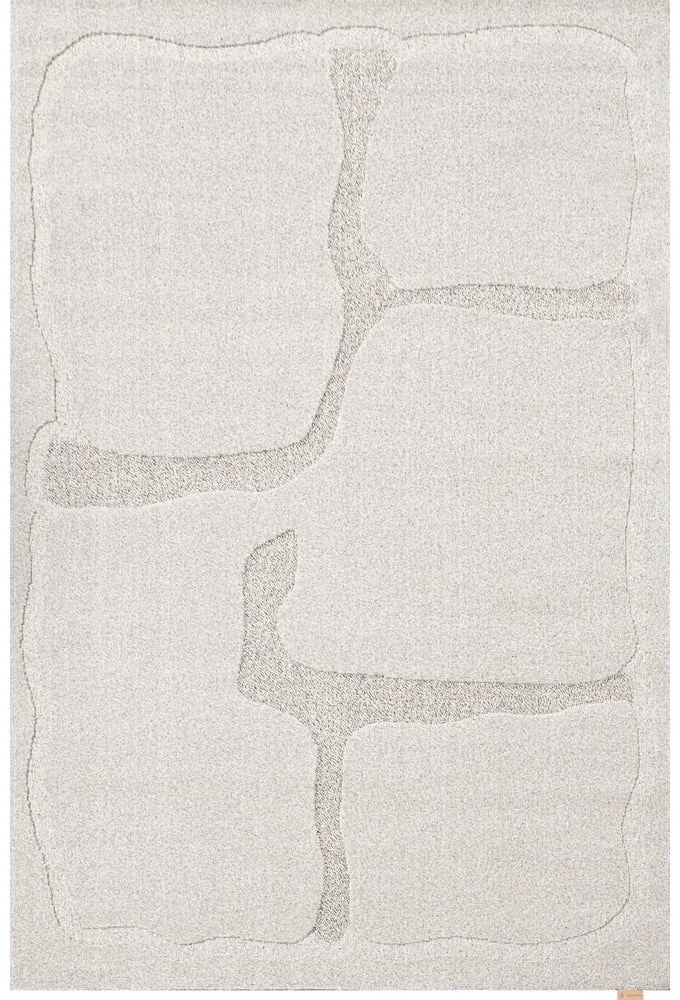 Covor gri deschis din lână 133x190 cm Morphic Organica – Agnella