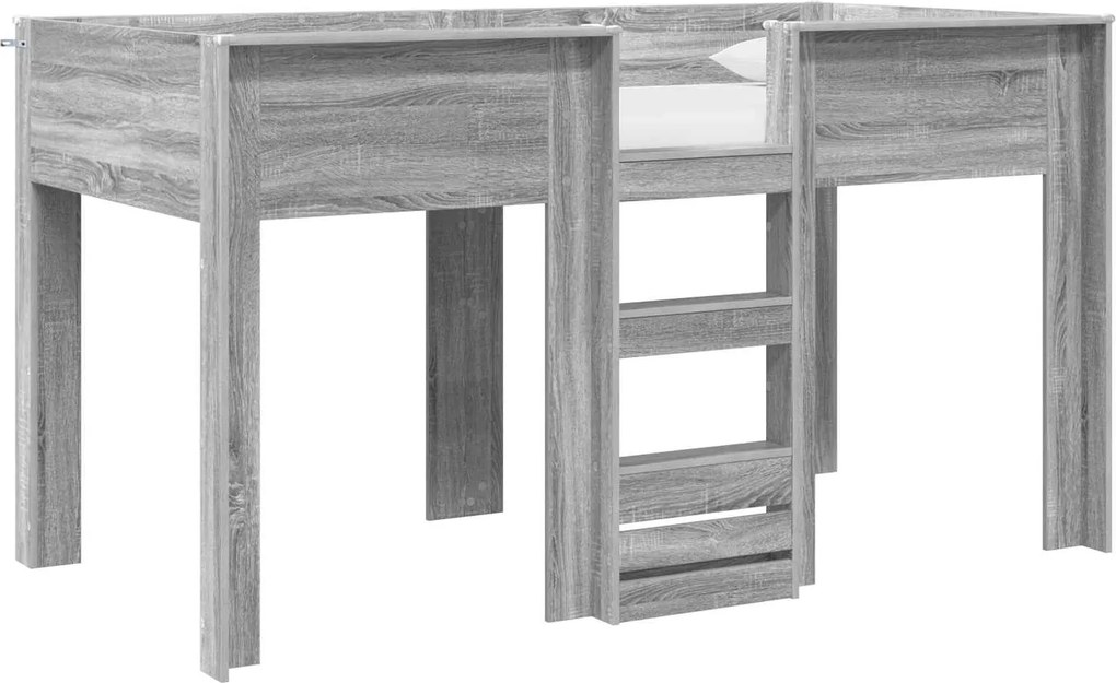 vidaXL Pat Etajat pentru Copii Gri Sonoma 100 x 200 cm Lemn compozit