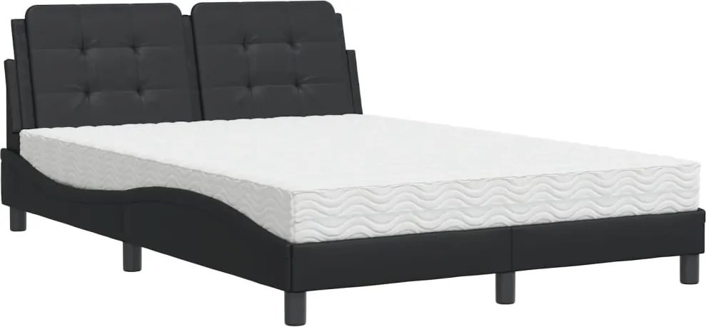 vidaXL Cadru de pat fără saltea, Zadar, negru, 120x200 cm, piele ecologică