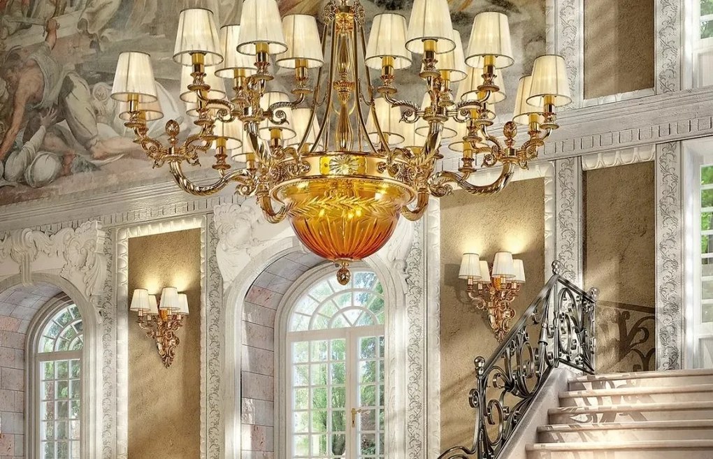 Candelabru XXL clasic LUX realizat manual Amber