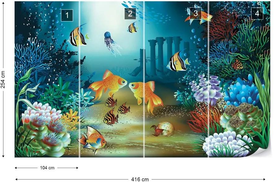 Fototapet GLIX - Undersea Fish + adeziv GRATUIT Tapet nețesute - 416x254 cm