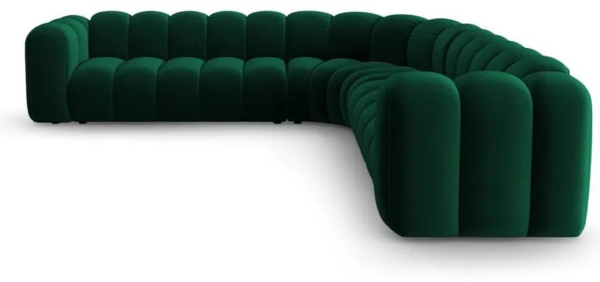 Colțar modular verde cu tapițerie din catifea Lupine – Micadoni