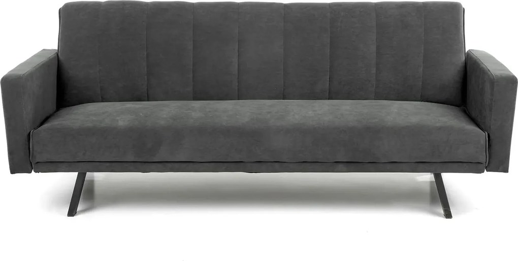 Canapea extensibila ARMANDO, gri, stofa catifelata, 192x100x78 cm