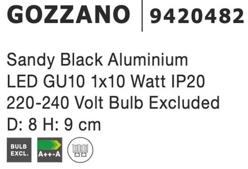 Spot aplicat tavan directionabil GOZZANO negru