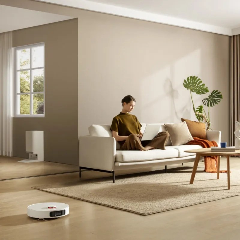 Aspirator robot Xiaomi X20+, 6000 Pa, 140 min, 0.35/4 l, Funcție Mop, Stație de autovidanjare, Navigație LDS, Evitarea obiectelor, Aplicație mobilă, Alb