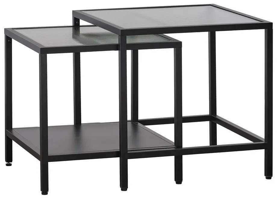 Măsuțe auxiliare 2 buc. din sticlă 50x50 cm Bronco – Unique Furniture