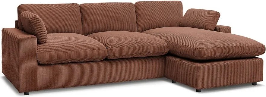 Colțar portocaliu cu tapițerie din catifea reiată Belair – Bobochic Paris