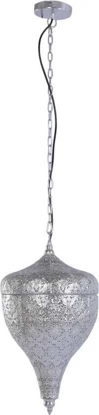 Lustră suspendată din metal, argintiu, 55 x 30 cm, „Loubressac”