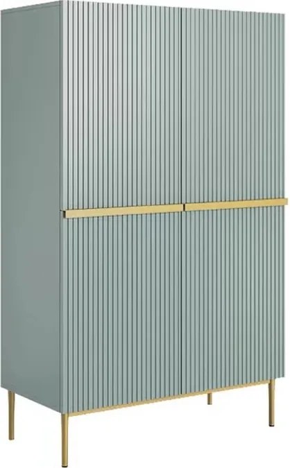 Dulap Nicole - salvie MDF / auriu picioare