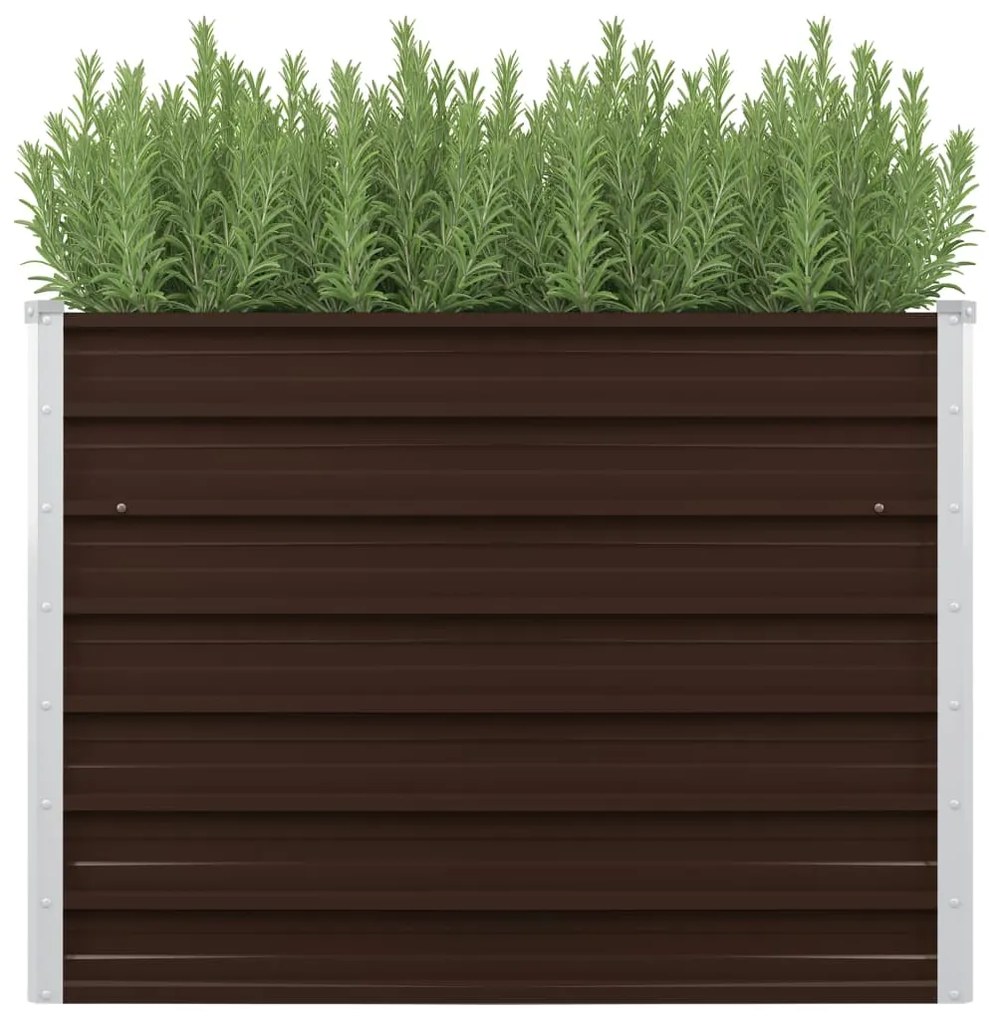 Strat inaltat de gradina, maro, 100x40x77 cm, otel galvanizat