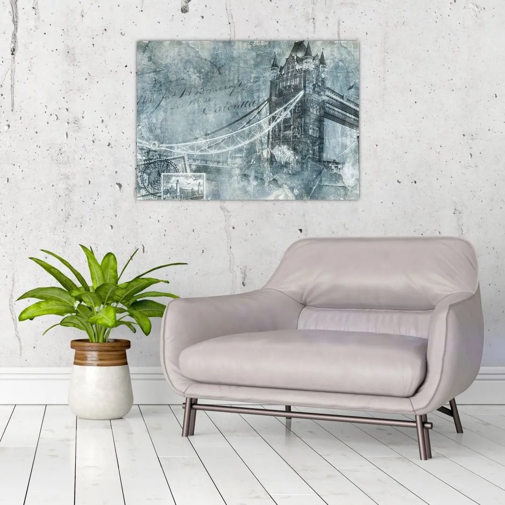 Tablou - Tower Bridge în tonuri reci (70x50 cm)