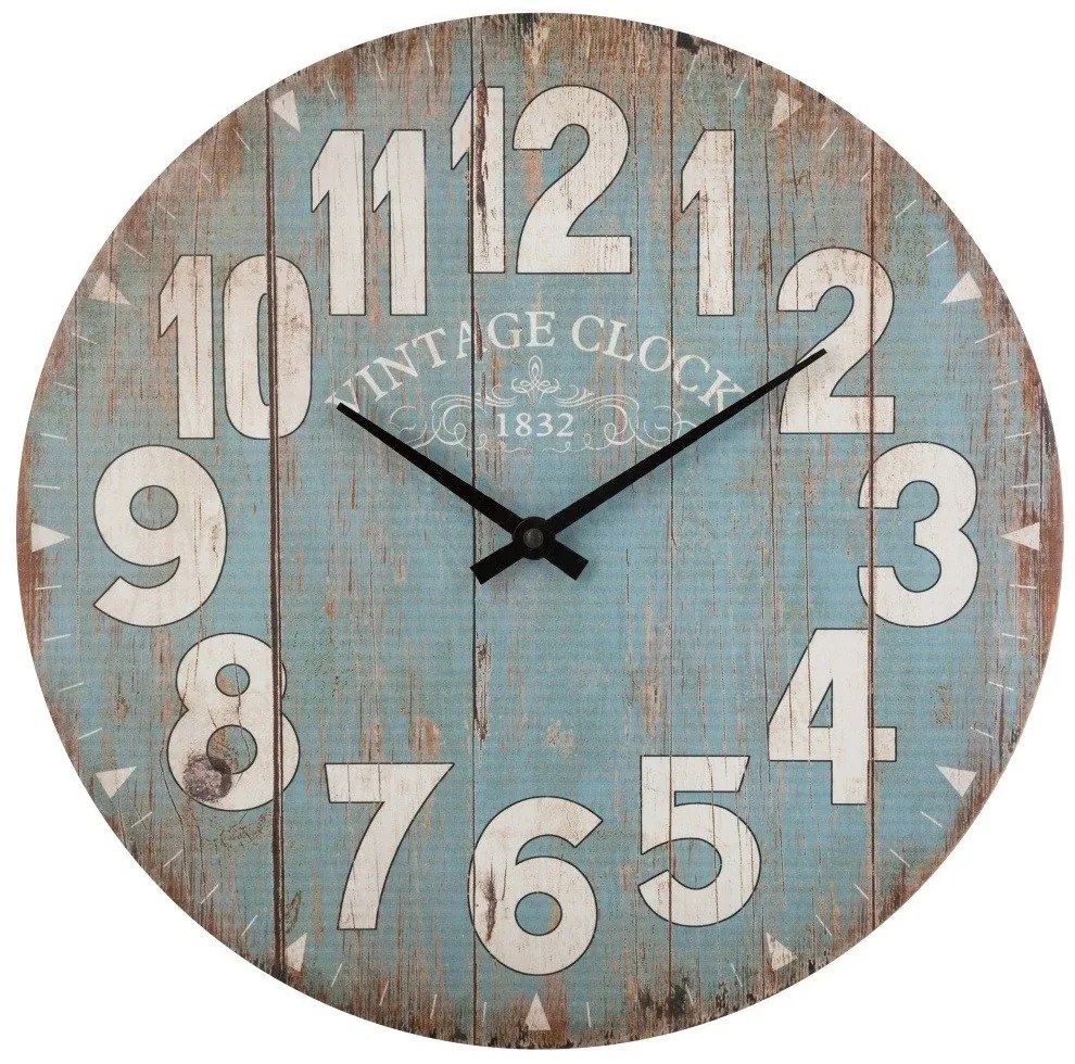 Ceas de perete din lemn, ceas de perete cu numere lizibile, Ø 38 cm