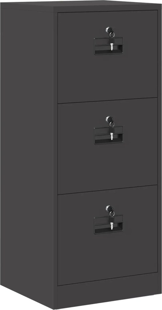 vidaXL Dulap pentru Fișiere cu sertar cu raft Negru 44 x 50 x 106.5 cm