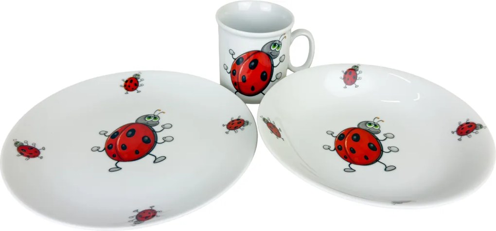 Set de masă pentru copii Thun din 3 piese, Buburuză