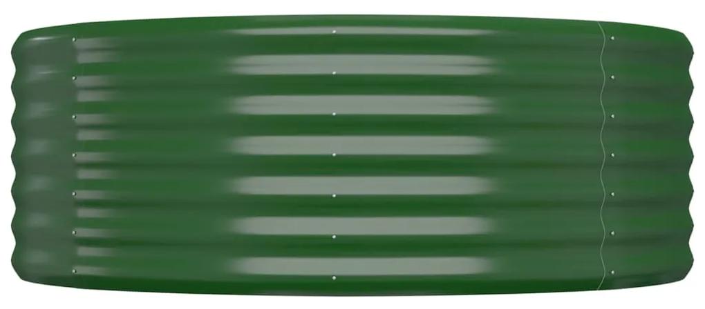 Jardiniera gradina verde 396x100x36cm otel vopsit electrostatic 1, Verde, 396 x 100 x 36 cm