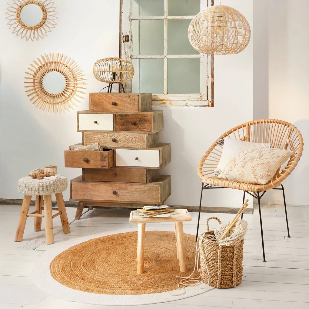 Set de 3 cosuri rotunde WICKER
