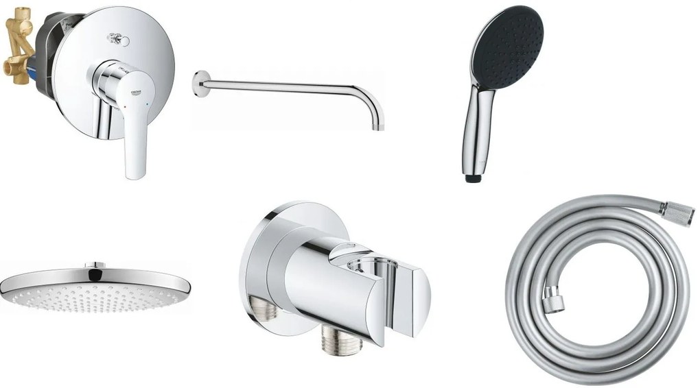 Set baterie cadă-duș Grohe Start 23558002, cap de duș Grohe Vitalio Start Shower System 26815000, 27851000, 26962001, 2794610E, 28741002