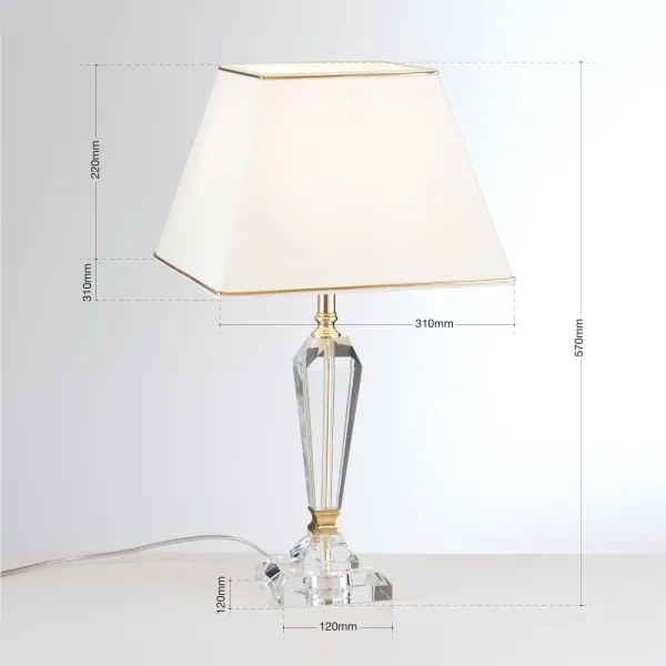 Orion LA 4-1201 - Lampă de cristal de masă VERONIQUE 1xE27/60W/230V crem/auriu