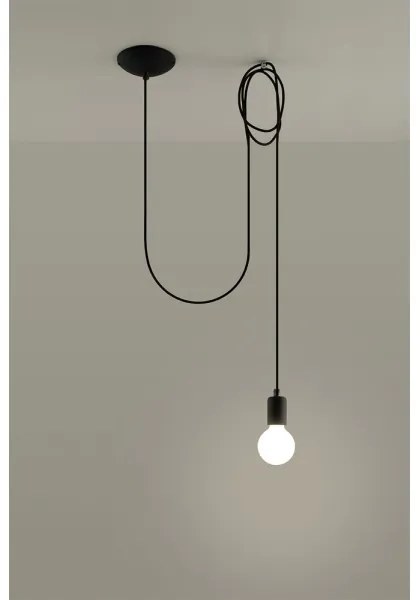 Lustră pe cablu EDISON 1 1xE27/60W/230V negru