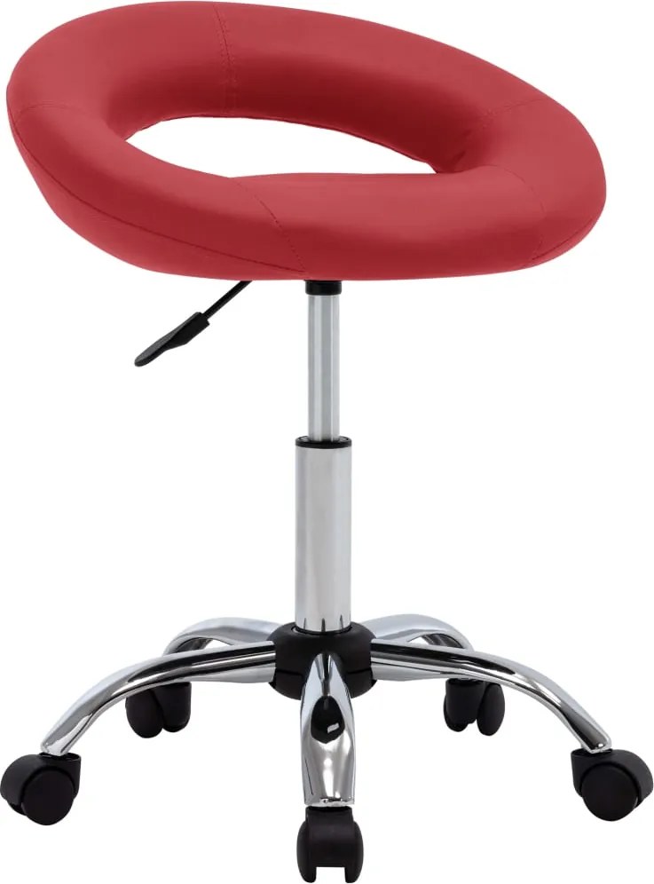 vidaXL Scaun de bucătărie pivotant, roșu vin, piele ecologică