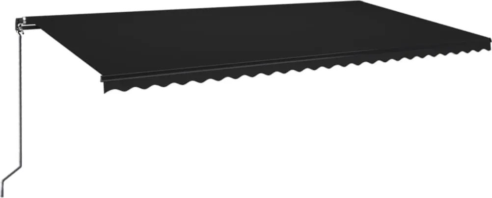 vidaXL Copertină retractabilă manual cu LED, antracit, 600x350 cm