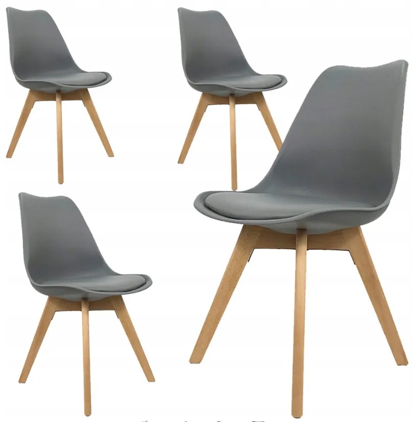 Scaune de sufragerie 4buc gri închis, stil scandinav Basic
