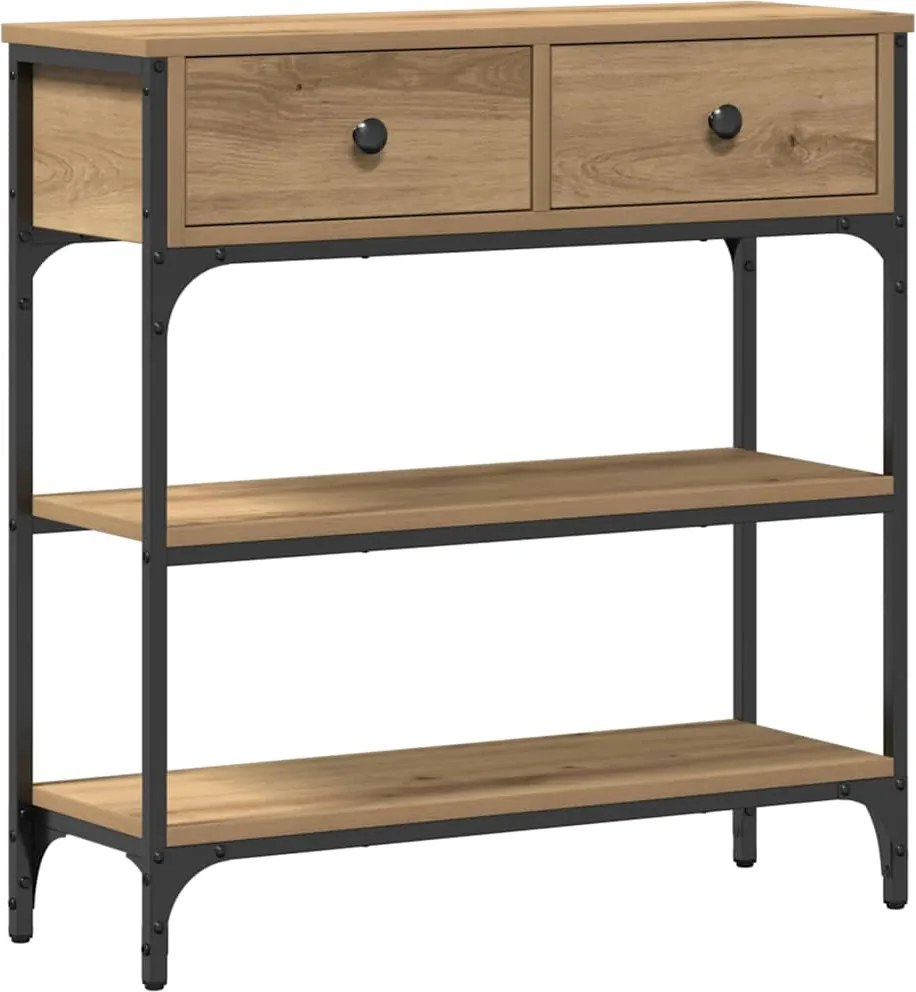 vidaXL Masă de consolă cu sertar Stejar Artizanal 72.5 x 25 x 75 cm