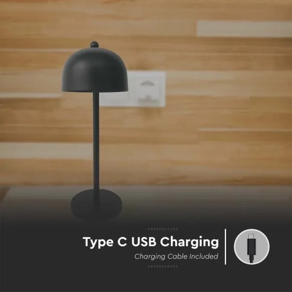 Lampă de birou LED reglabilă, reîncărcabilă, 1W, 5V, 3000-6000K, 1800 mAh, negru