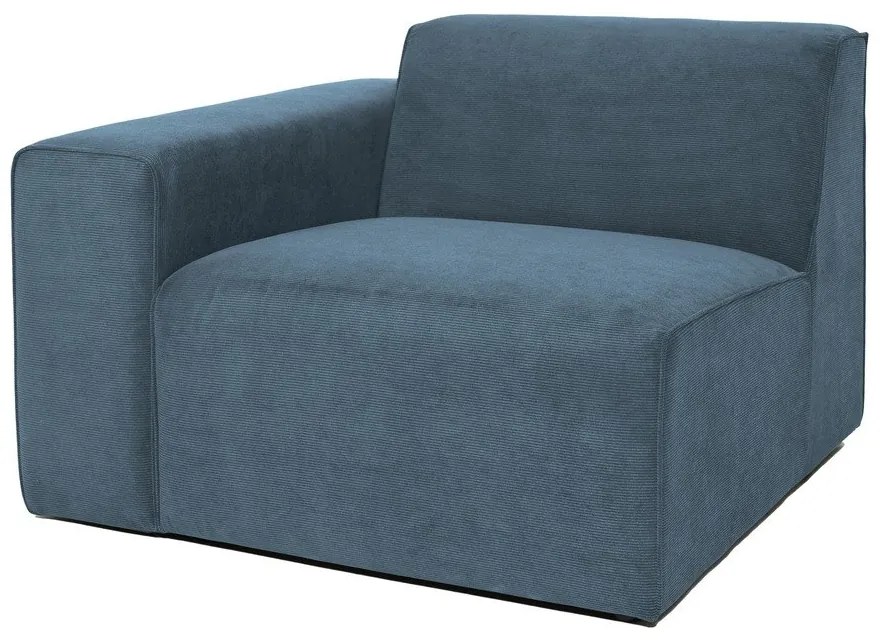 Modul pentru canapea albastru cu tapițerie din catifea reiată (cu colț pe partea stângă ) Sting – Scandic