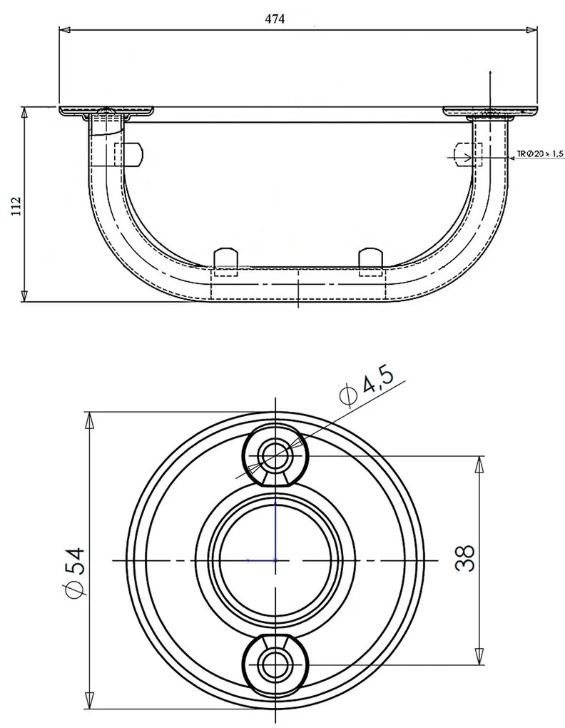 Etajeră cu sticlă AQUALINE 8001  40 cm, alb