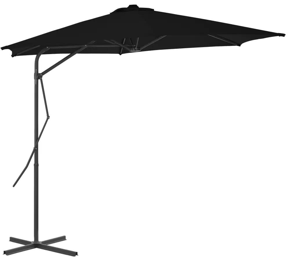 Umbrela de exterior cu stalp din otel, negru, 300x230 cm Negru
