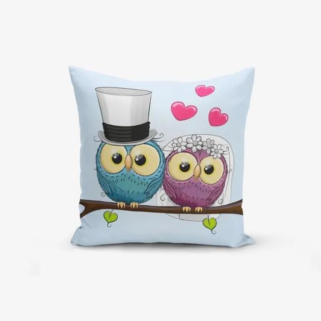 Față de pernă Minimalist Cushion Covers Fall In Love Owls, 45 x 45 cm