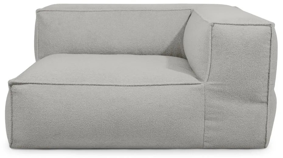 Fotoliu bean bag gri deschis cu tapițerie din țesătură bouclé Mass Corner 150 Right – SLOWDOWN