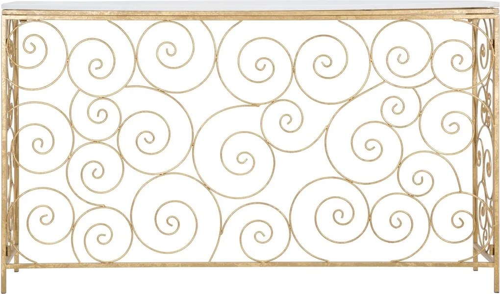Consola Spiral, Mauro Ferretti, 140x36x82 cm, fier, auriu