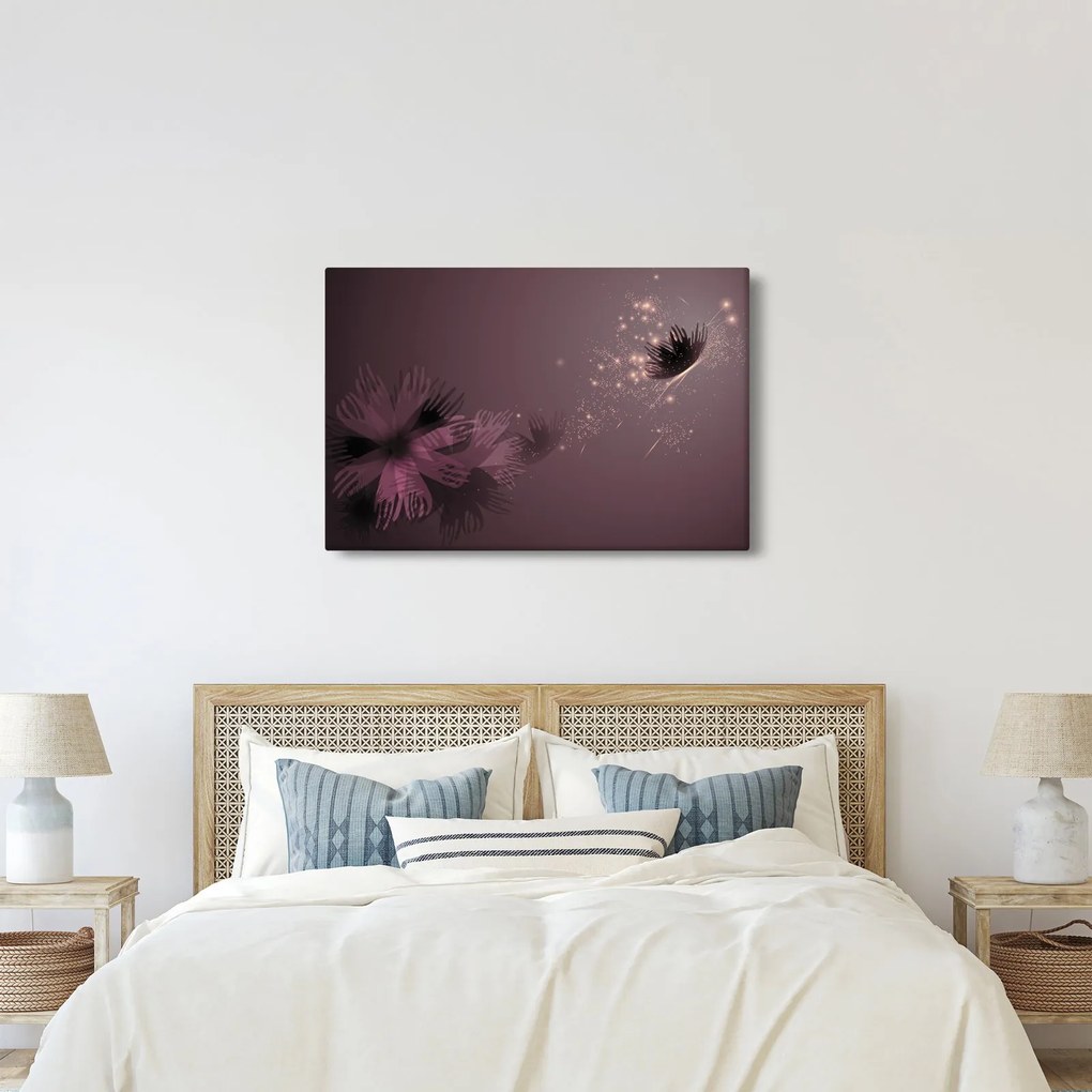 Tablou - Floare și fluture (90x60 cm)