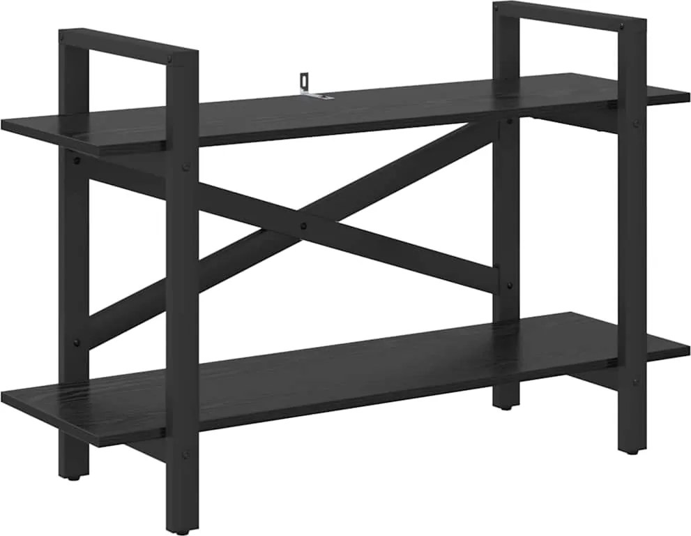 vidaXL Raft pentru cărți Stejar Negru 100 x 33,5 x 64 cm Lemn compozit