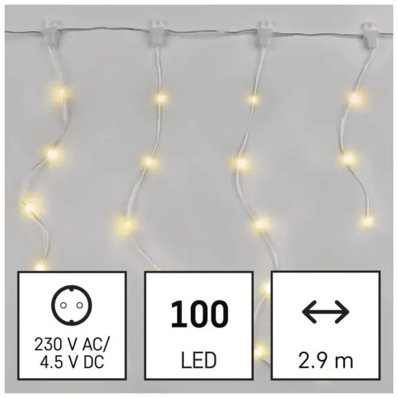 Ghirlandă LED de exterior 100xLED/8 funcții 7,9x0,7m IP44 alb cald
