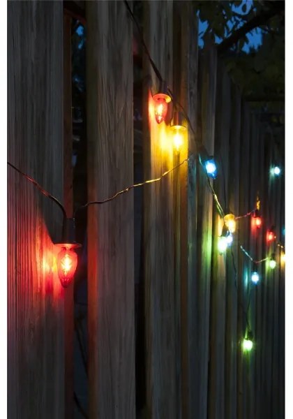 Ghirlandă LED de exterior CONE FILAMENT, 19 m, 20 x E10, multicolor/alb cald, IP44