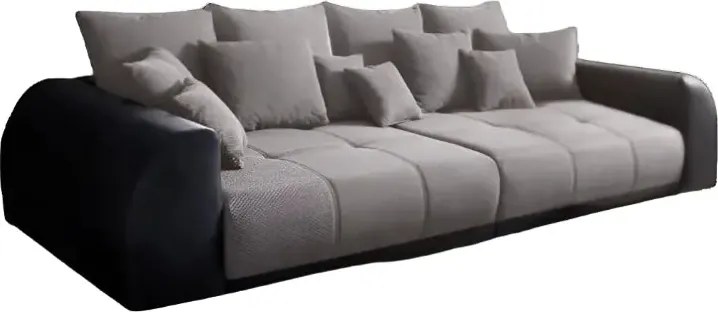 Canapea extensibilă dumonde cu 2 lăzi de depozitare si sezut confortabil din spuma high-density, Verona Magma Black 310x100 cm