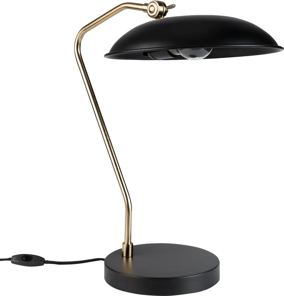 Lampa de birou din metal negru si detalii aurii Liam Black