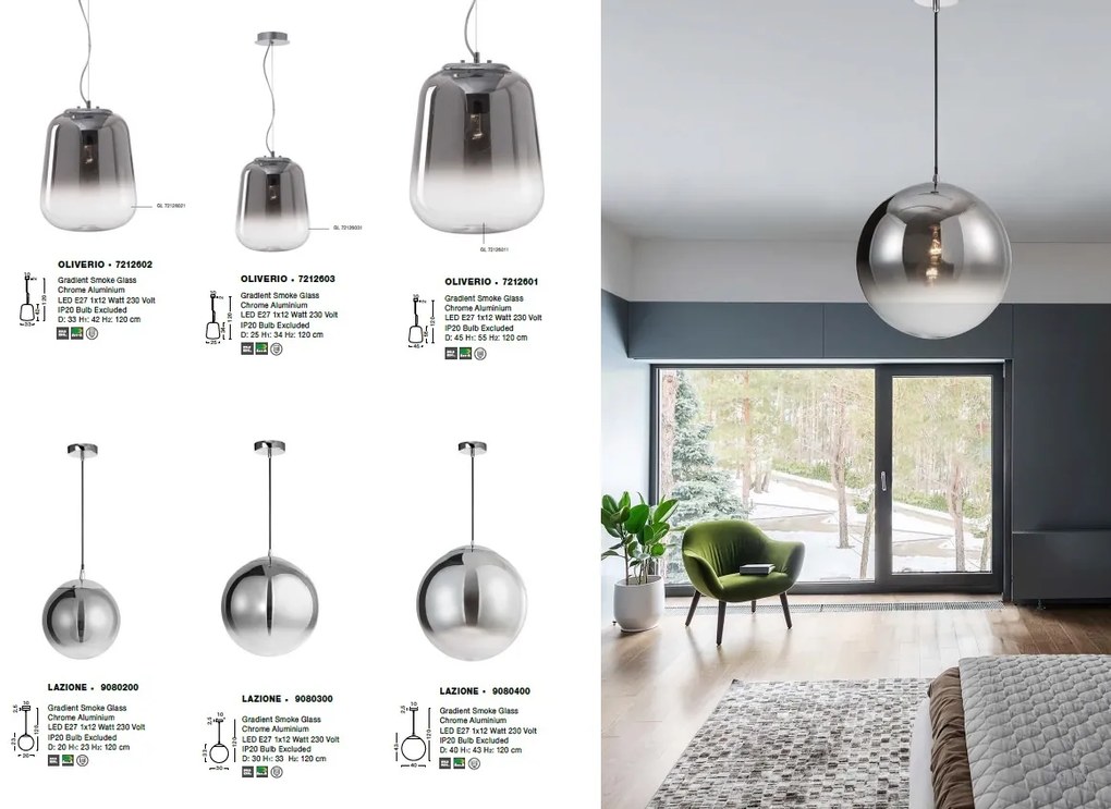 Lustra, Pendul design modern LAZIONE 20cm NVL-9080200