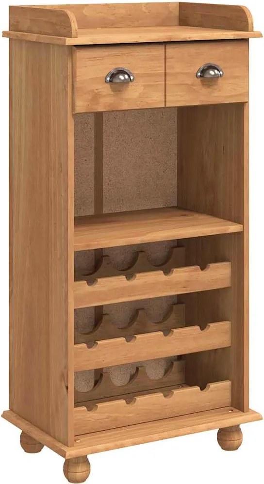 vidaXL Cabinet pentru vin ASKIM Ceară de Miere 57 x 37 x 114 cm