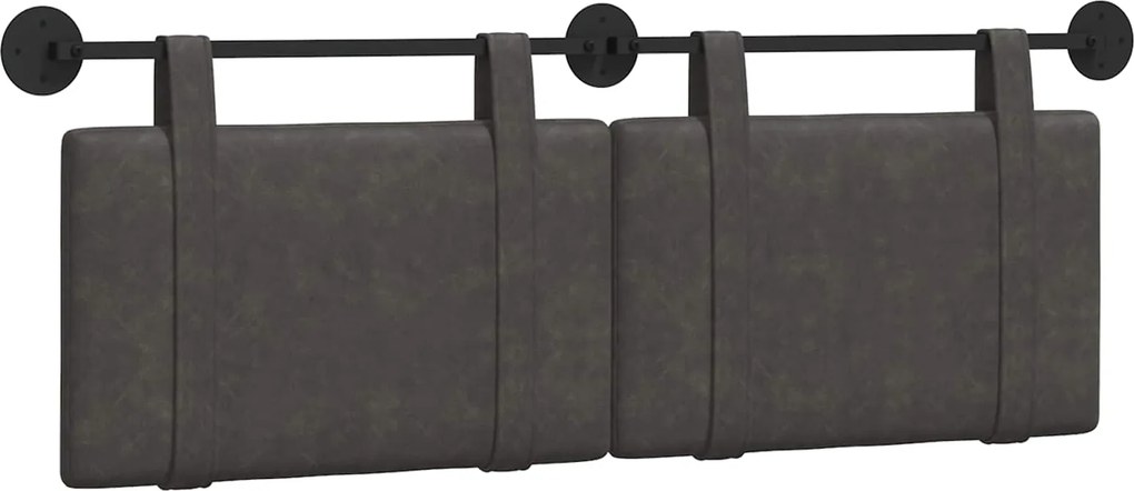 vidaXL Cap de pat suspendat Pe perete Negru 150 x 55 x 5 cm PU antic