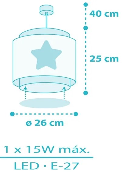 Lustră pentru copii BABY DREAMS 1xE27/15W/230V albastru Dalber 76012T