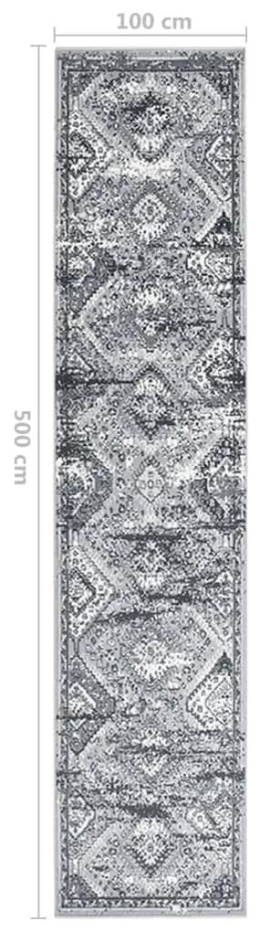 Covor traversa, gri oriental, 100x500 cm, BCF 100 x 500 cm, Model 3